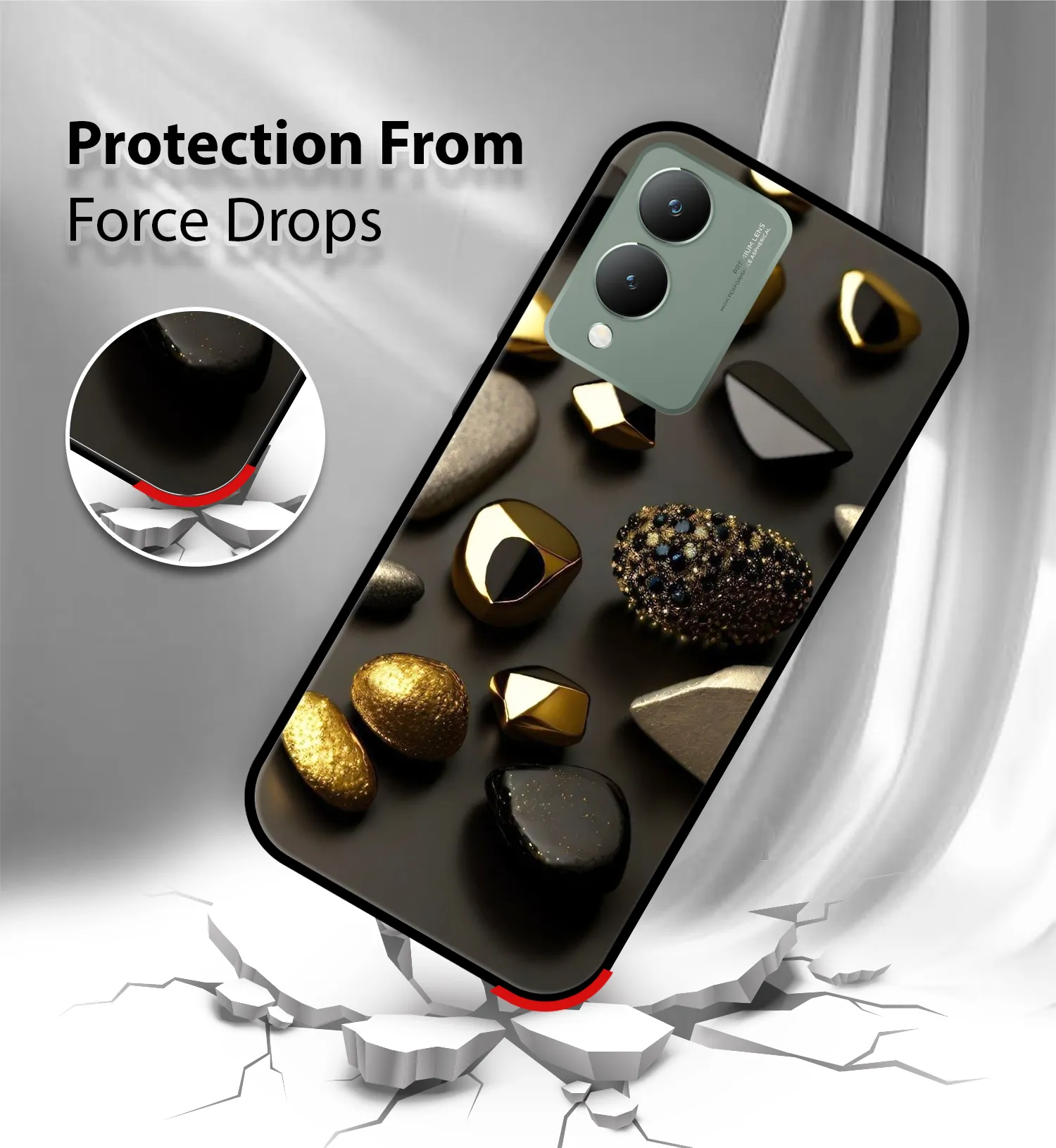 Premium Luxury Storn Pattern Mobile Cover for Vivo Y17s - Image 2