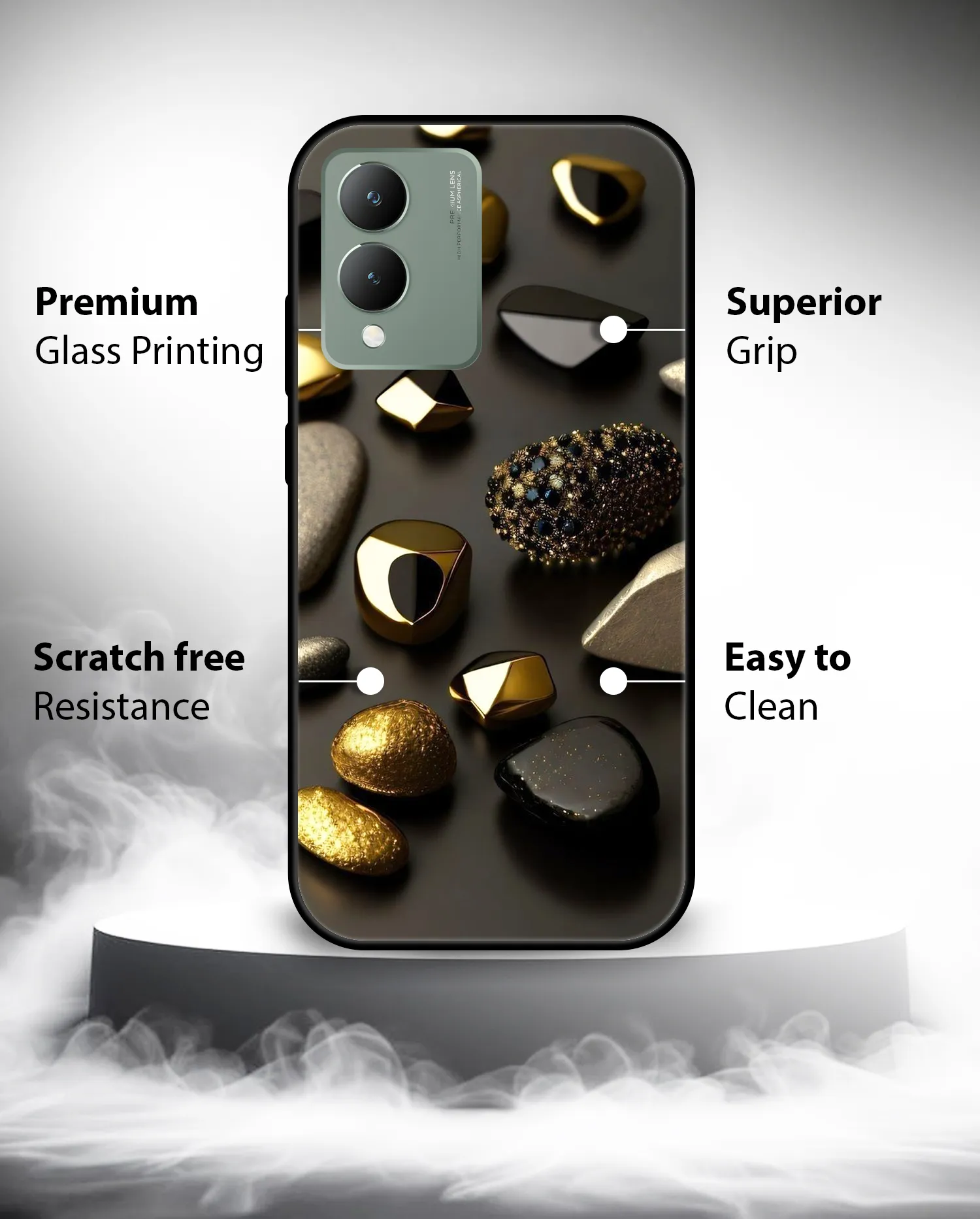 Premium Luxury Storn Pattern Mobile Cover for Vivo Y17s - Image 4