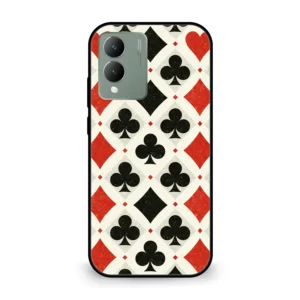 Premium Playing Card Suits Pattern Mobile Cover for Vivo Y17s