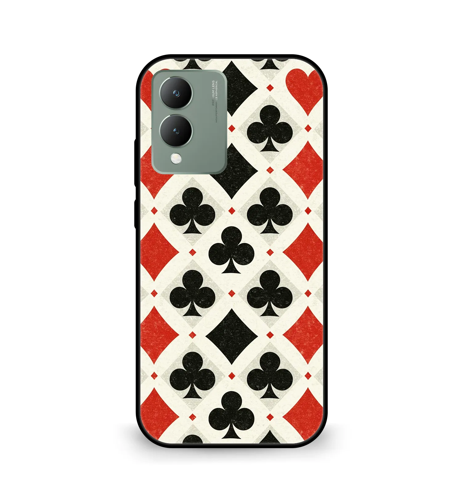 Premium Playing Card Suits Pattern Mobile Cover for Vivo Y17s