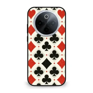 Premium Playing Card Suits Pattern Mobile Cover for iQOO Z10 5g