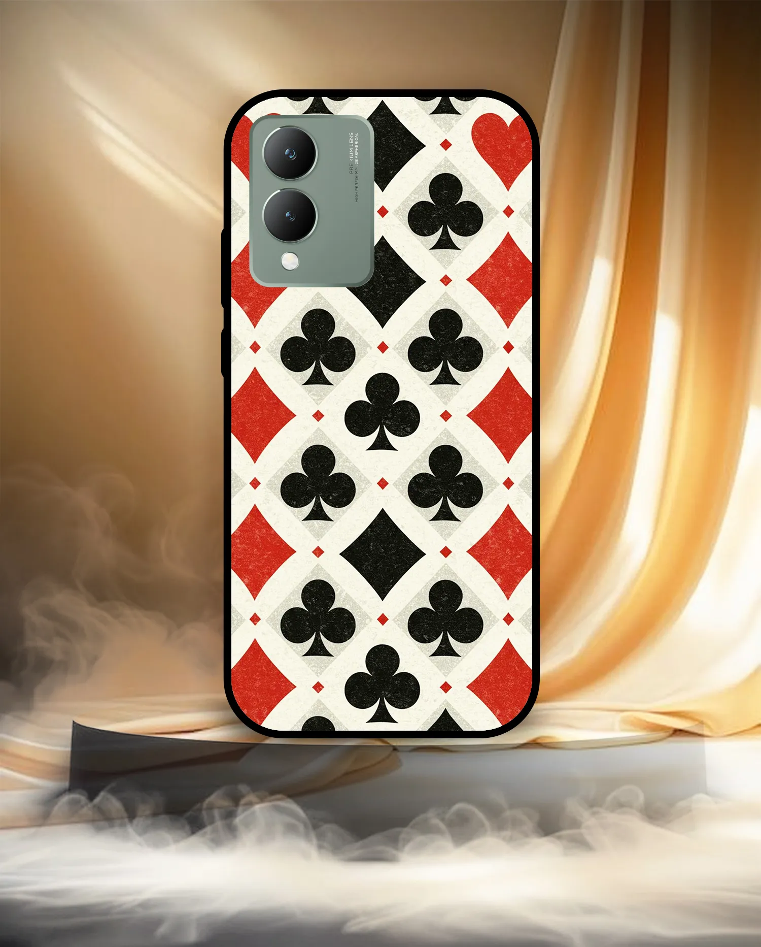 Premium Playing Card Suits Pattern Mobile Cover for Vivo Y17s - Image 3
