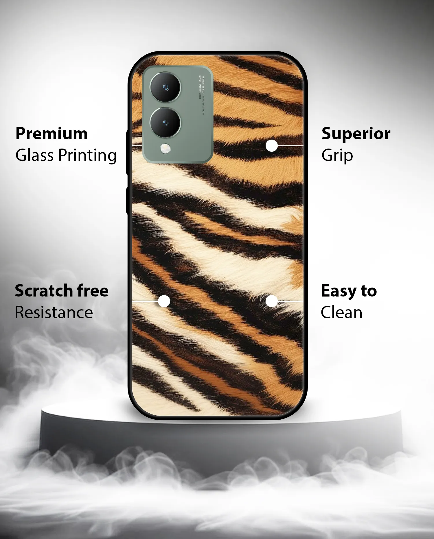 Premium Tiger Pattern Mobile Cover for Vivo Y17s - Image 4