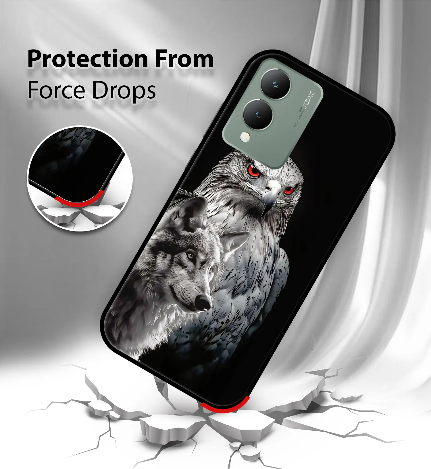Premium Wolf Mobile Cover for Vivo Y17s - Image 2