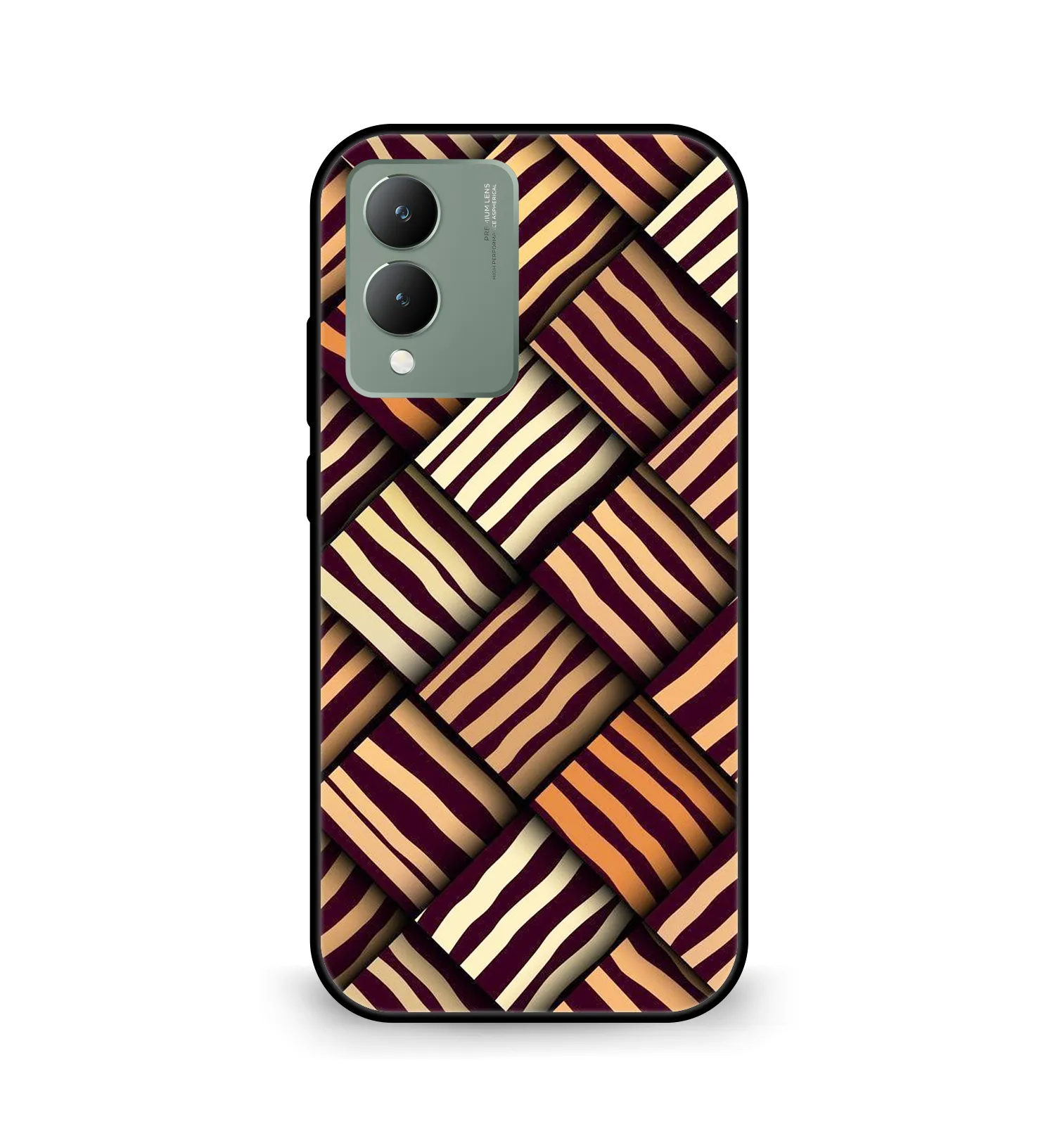 Premium Wooden Pattern Mobile Cover for Vivo Y17s