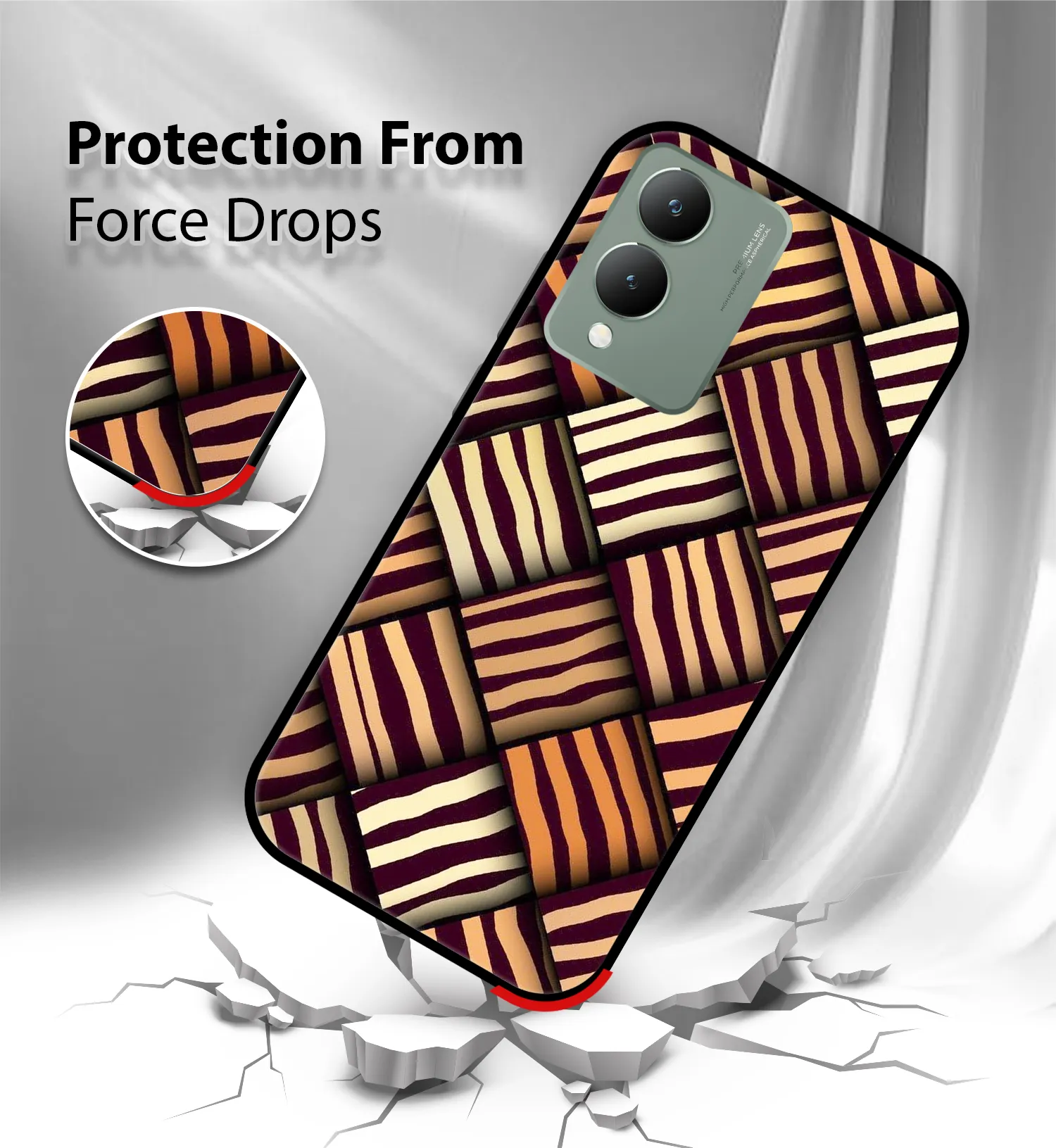 Premium Wooden Pattern Mobile Cover for Vivo Y17s - Image 2