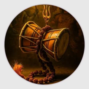 Round Damaru customized fridge magnets