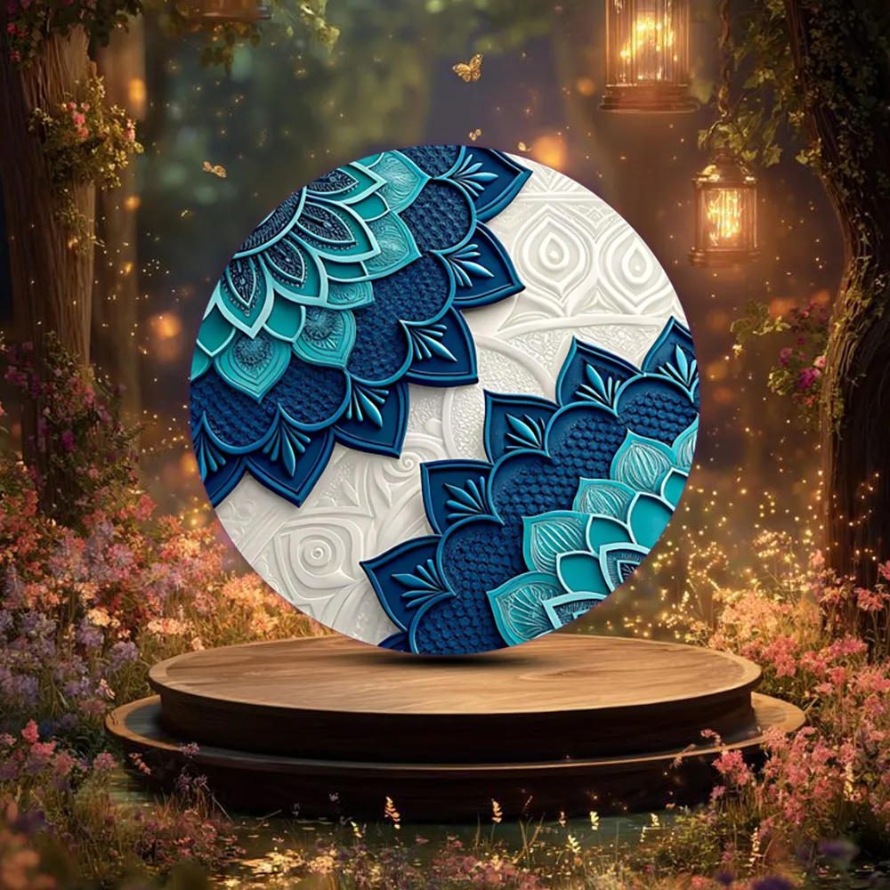 Round Blue Pattern Customized Fridge Magnets - Image 3