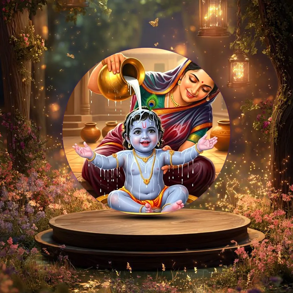 Round Khana ji customized fridge magnets - Image 3