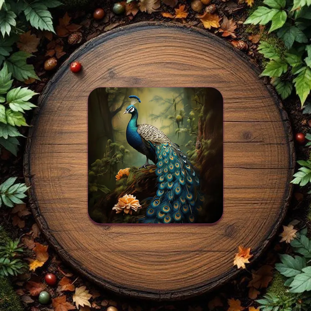 Premium Wooden Peacock Customized Fridge Magnets - Image 2