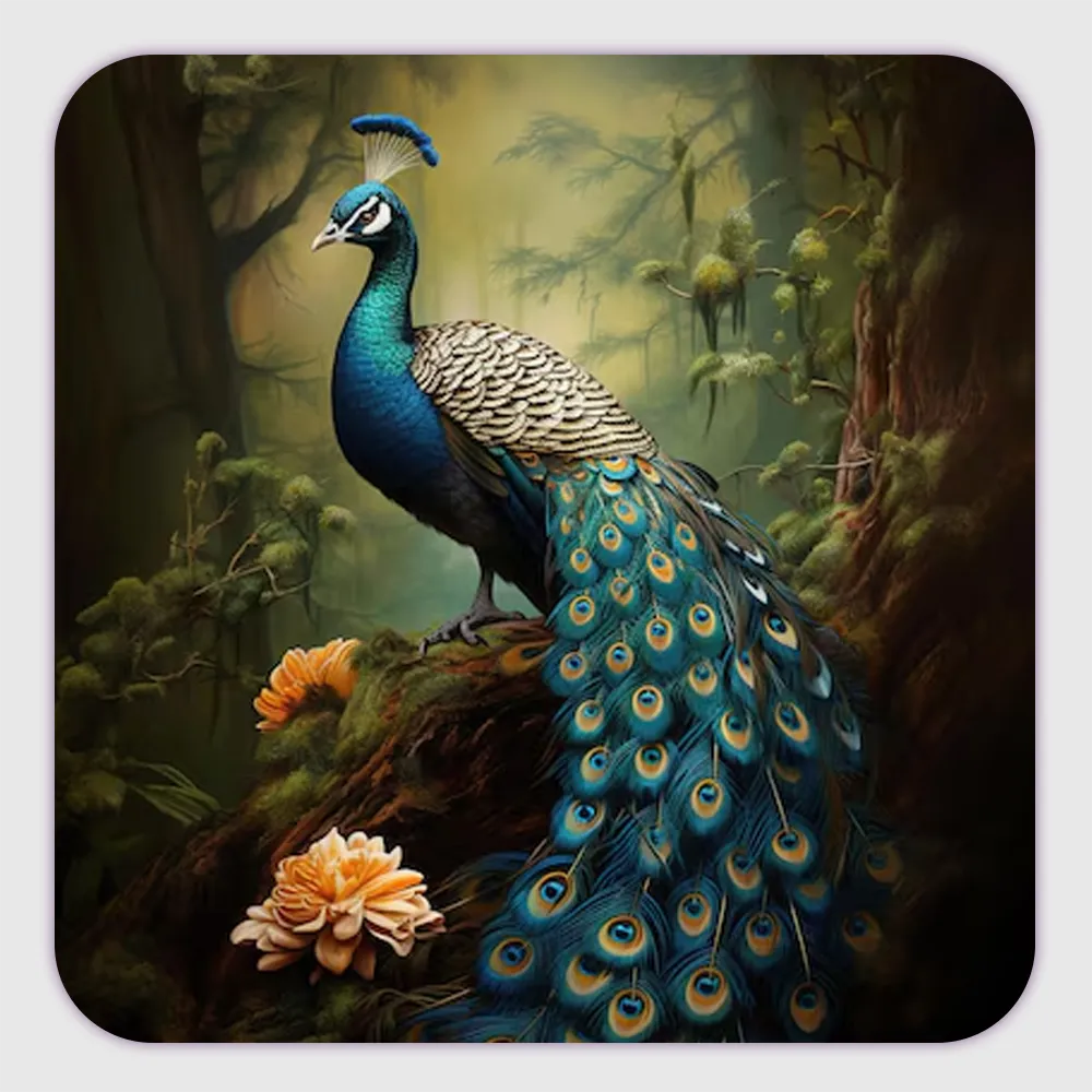 Premium Wooden Peacock Customized Fridge Magnets