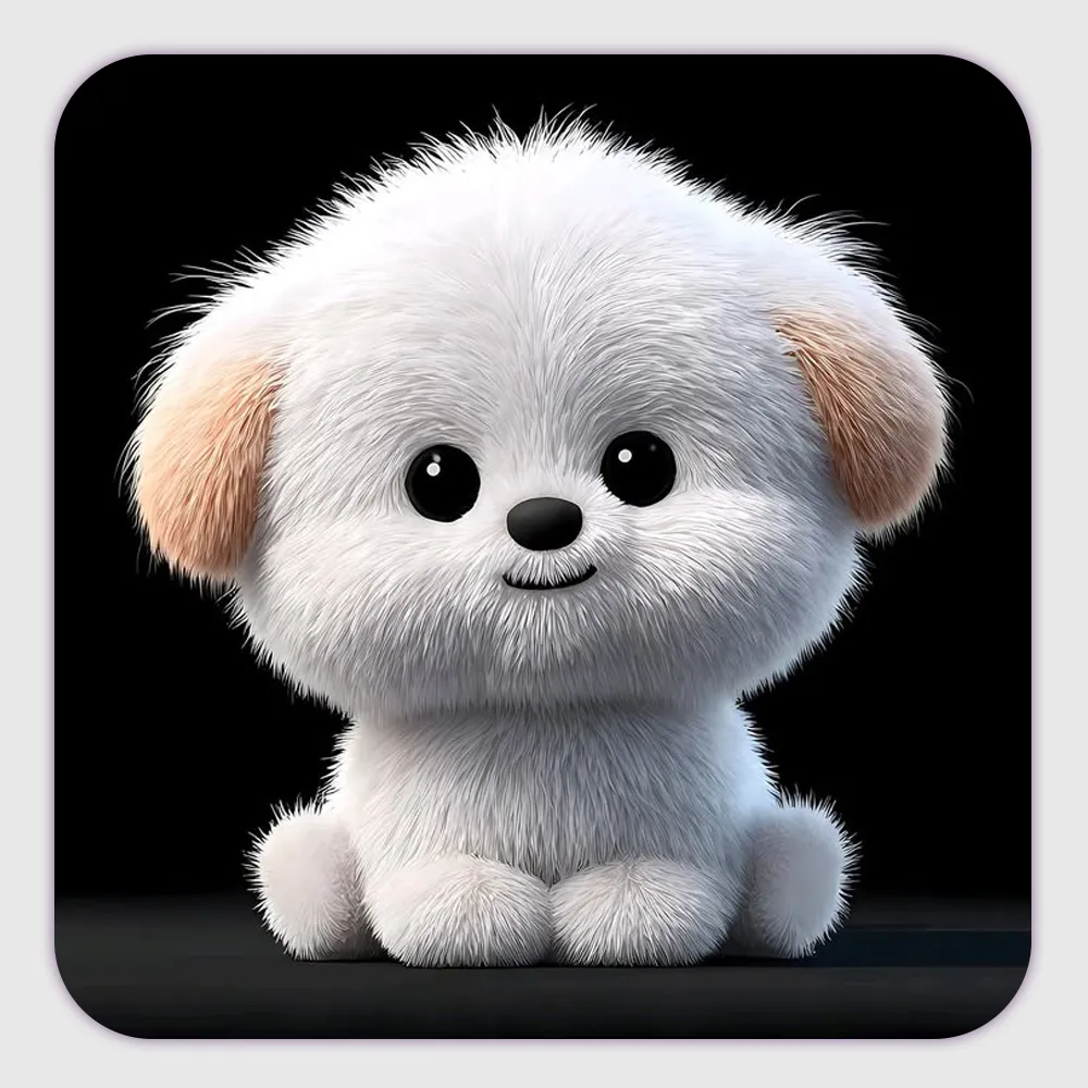 White cute dog customized fridge magnets