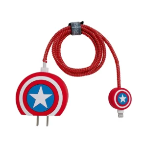 3D Captain America Charging Cable Protector Cover for iPhone Charger