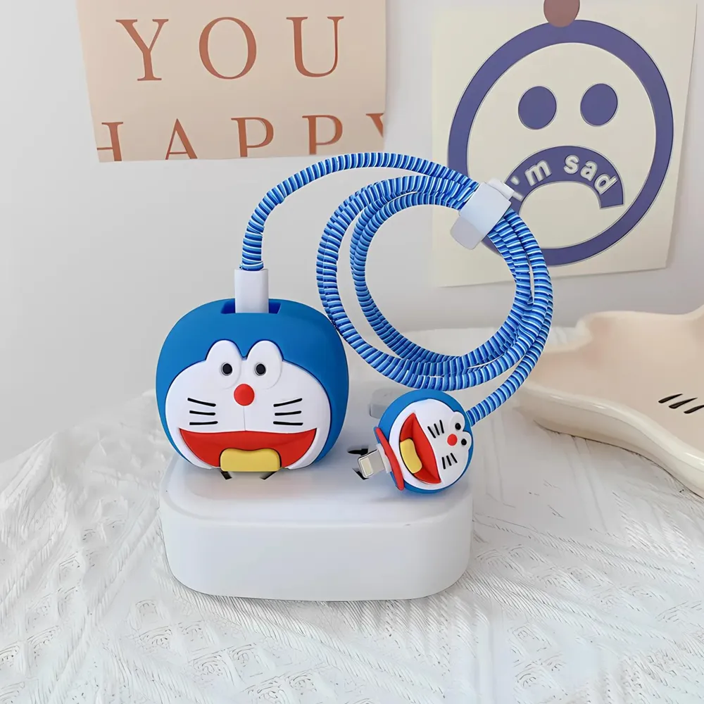 3D Doraemon Charging Cable Protector Cover for iPhone Charger - Image 3