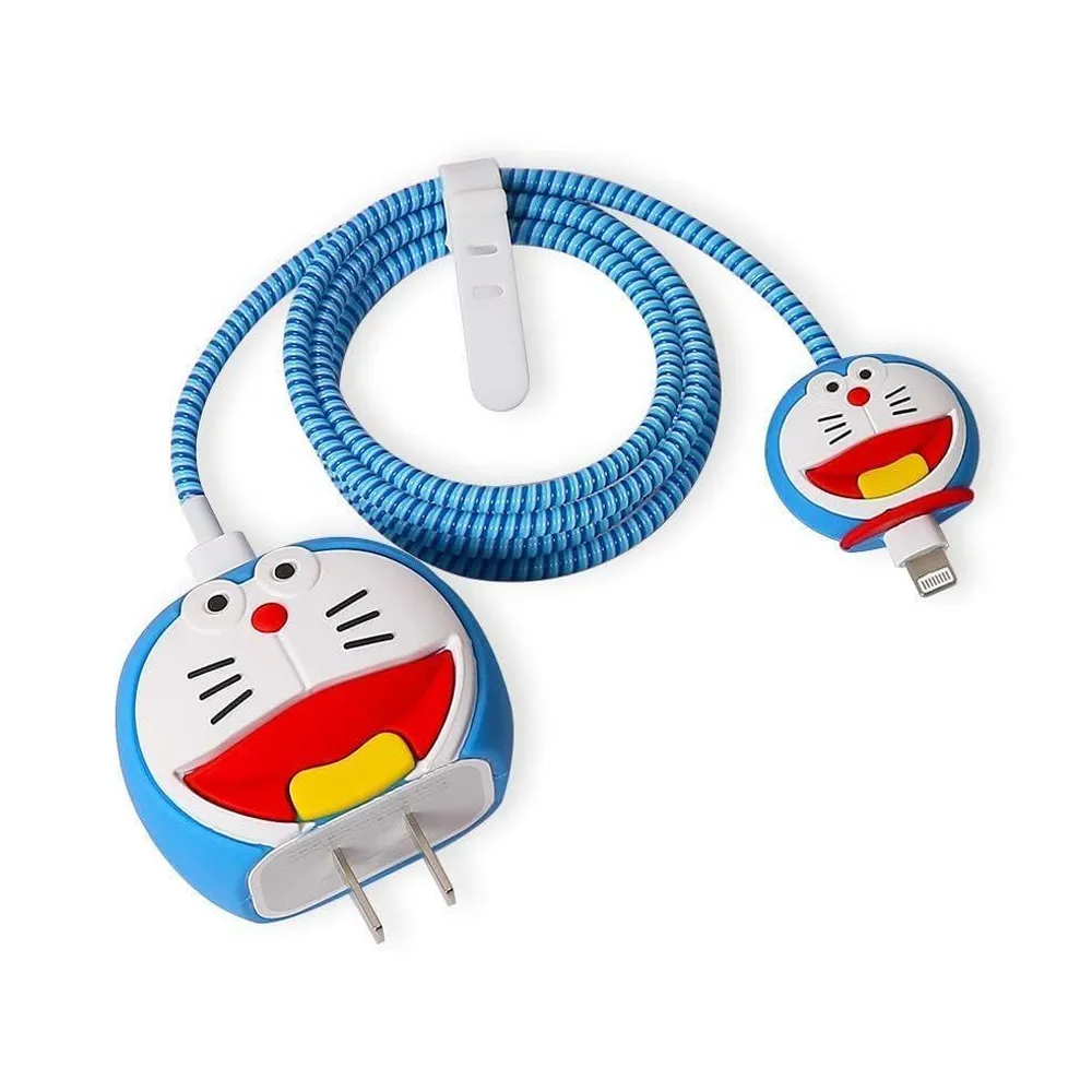 3D Doraemon Charging Cable Protector Cover for iPhone Charger