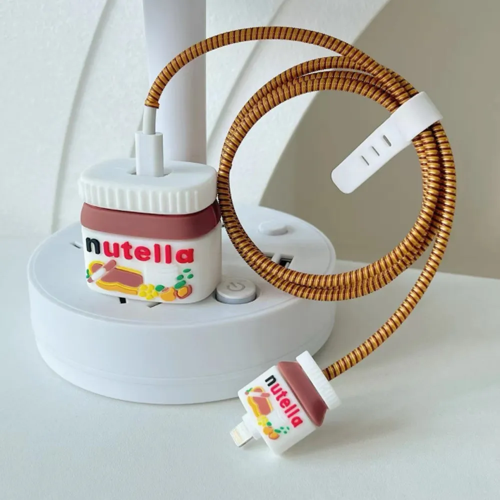 3D Nutella Charging Cable Protector Cover for iPhone Charger