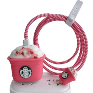 3D Starbucks Candy Charging Cable Protector Cover for iPhone Charger