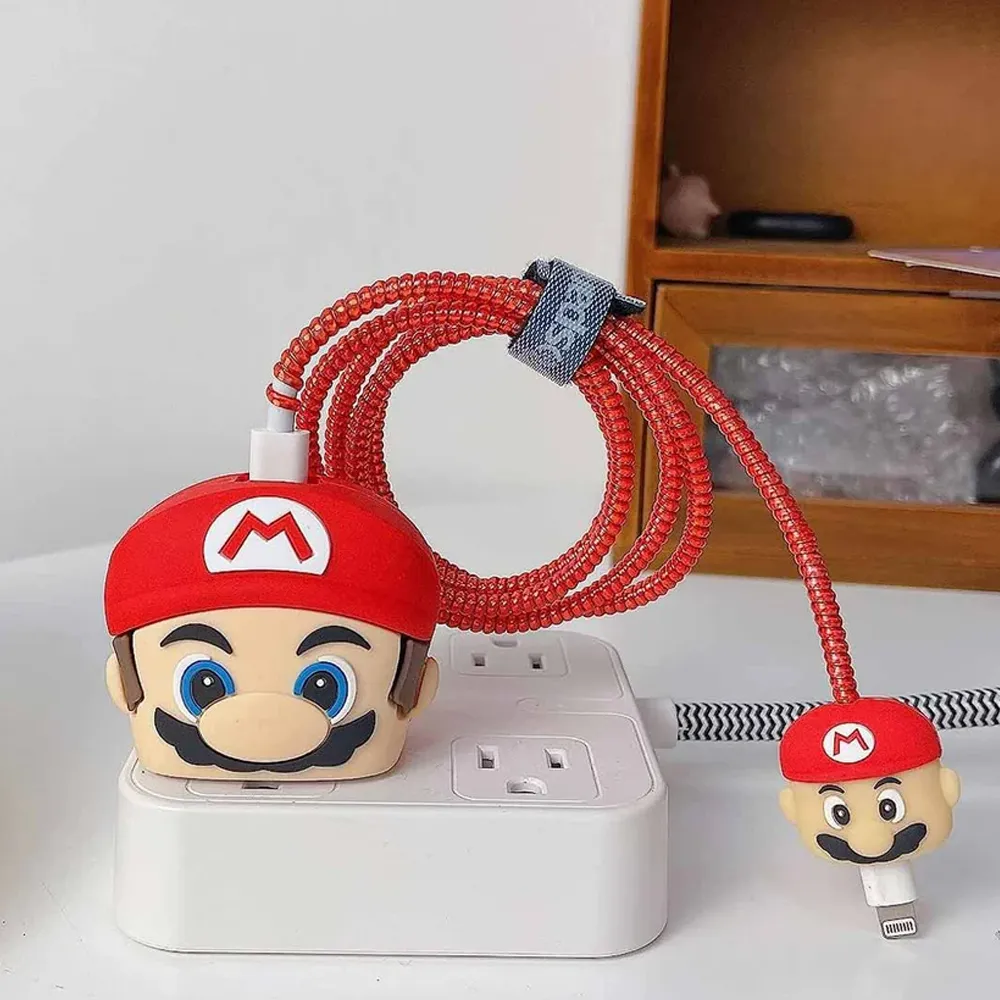 3D Super Mario Charging Cable Protector Cover for iPhone Charger - Image 3
