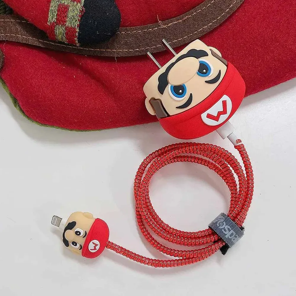 3D Super Mario Charging Cable Protector Cover for iPhone Charger - Image 4