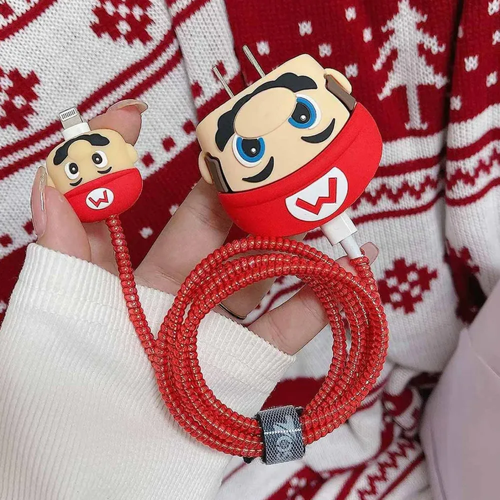3D Super Mario Charging Cable Protector Cover for iPhone Charger - Image 5